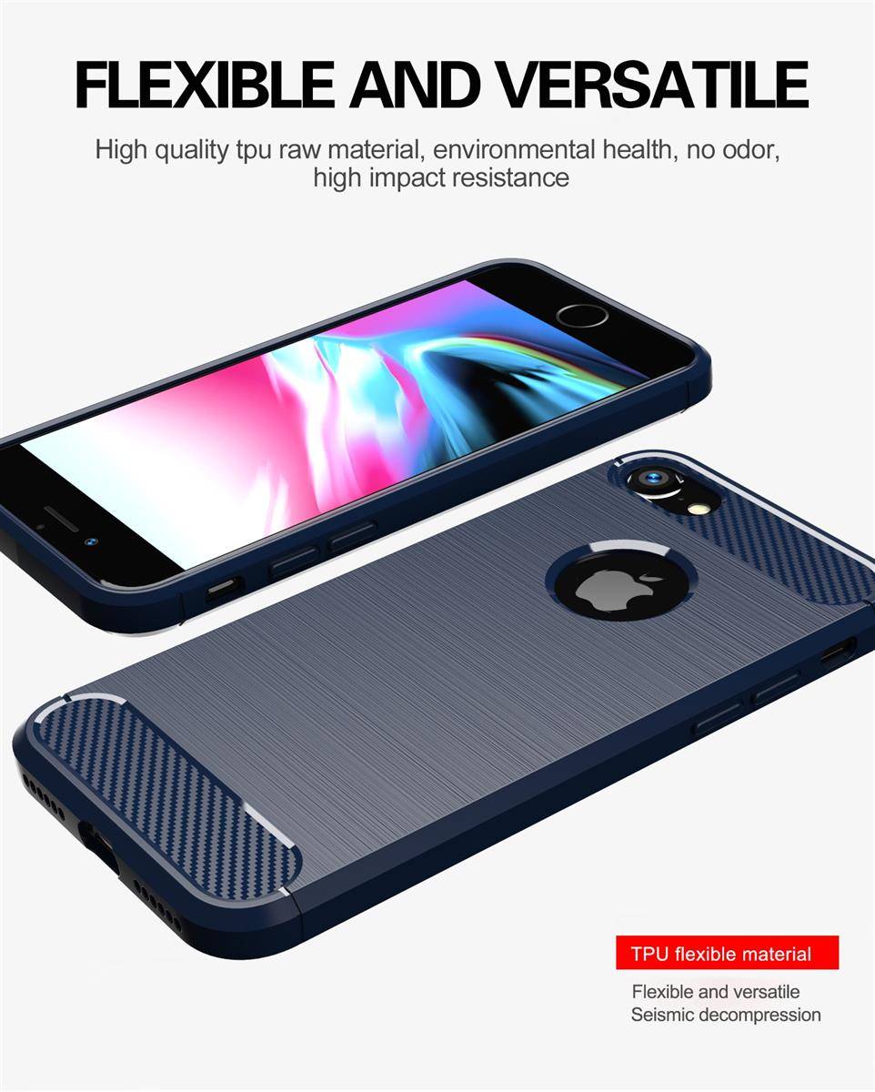 Cadorabo Hülle für Apple iPhone 7 / 7S / 8 in Blau Schutzhülle TPU Case Cover Etui Handyhülle