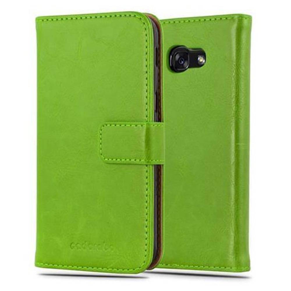 Cadorabo Hülle für Samsung Galaxy A3 2017 Schutzhülle in Grün Handyhülle Book Tasche Case Etui Luxury