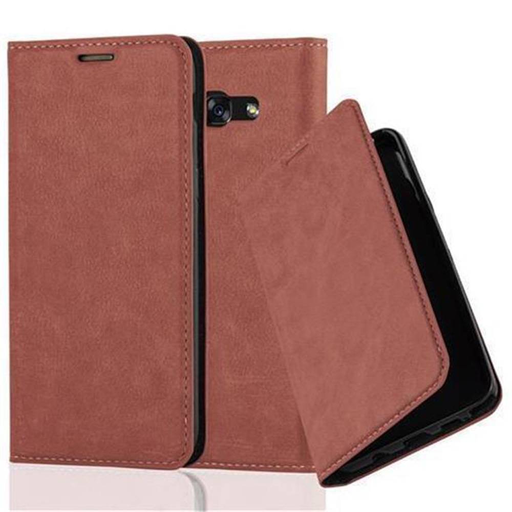 Cadorabo Hülle für Samsung Galaxy A5 2017 Schutz Hülle in Braun Handyhülle Etui Case Cover Magnetverschluss