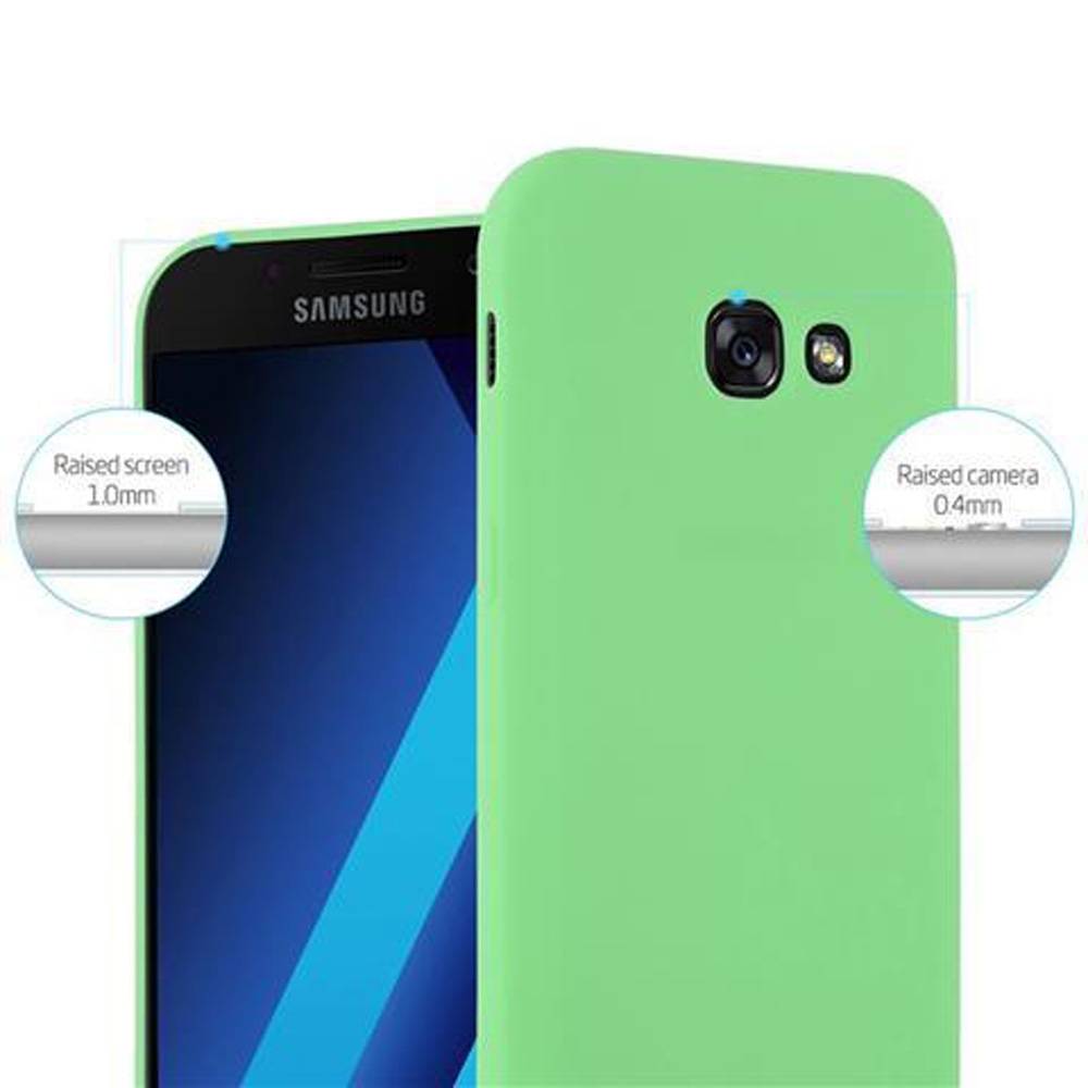 Cadorabo Hülle für Samsung Galaxy A3 2017 Schutzhülle in Grün Handyhülle TPU Silikon Etui Case Cover
