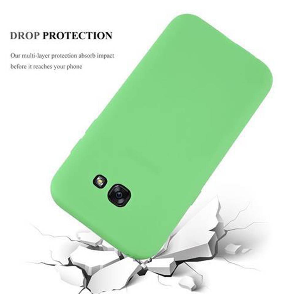 Cadorabo Hülle für Samsung Galaxy A3 2017 Schutzhülle in Grün Handyhülle TPU Silikon Etui Case Cover
