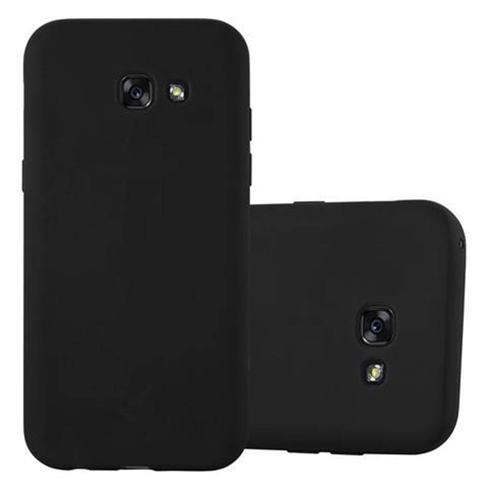 Cadorabo Hülle für Samsung Galaxy A3 2017 Schutzhülle in Schwarz Handyhülle TPU Silikon Etui Case Cover