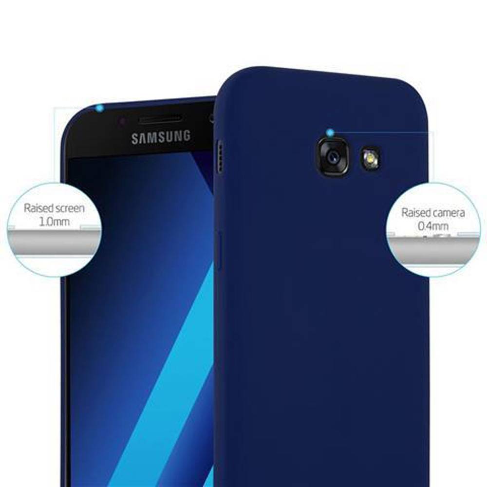 Cadorabo Hülle für Samsung Galaxy A5 2017 Schutzhülle in Blau Handyhülle TPU Silikon Etui Case Cover