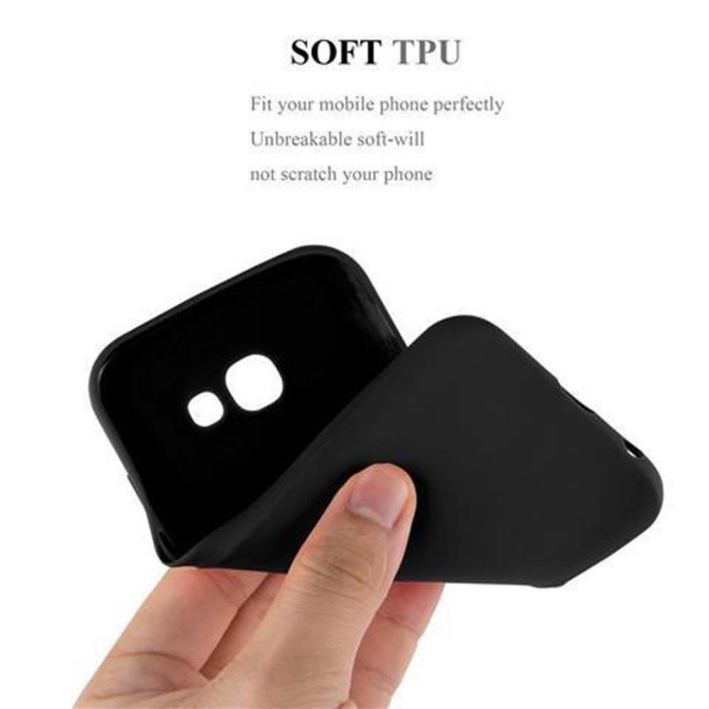 Cadorabo Hülle für Samsung Galaxy A5 2017 Schutzhülle in Schwarz Handyhülle TPU Silikon Etui Case Cover