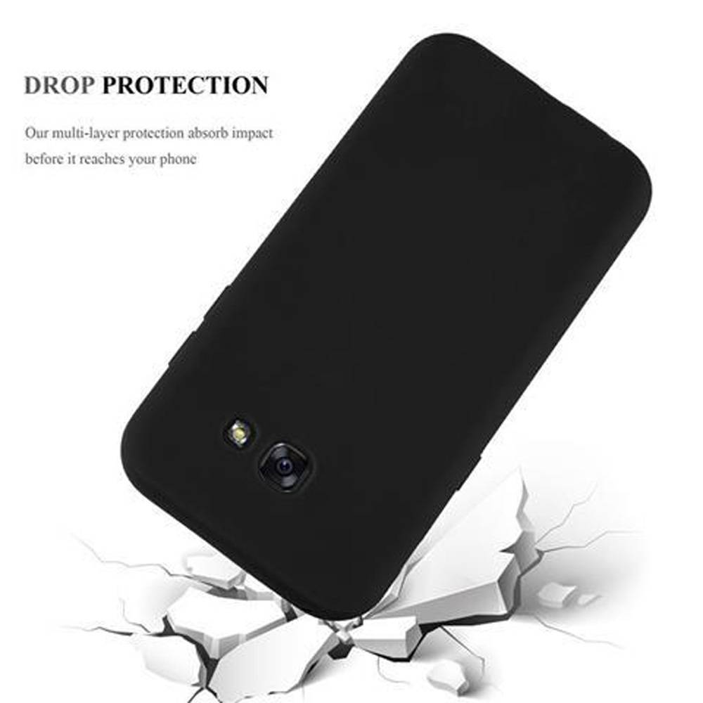 Cadorabo Hülle für Samsung Galaxy A5 2017 Schutzhülle in Schwarz Handyhülle TPU Silikon Etui Case Cover