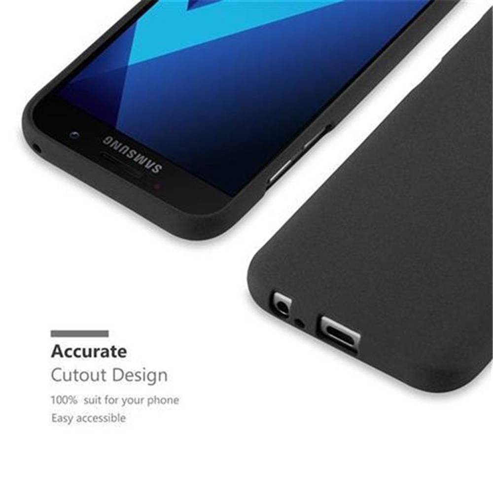 Cadorabo Schutzhülle für Samsung Galaxy A3 2017 Hülle in Schwarz Handyhülle TPU Etui Cover Case
