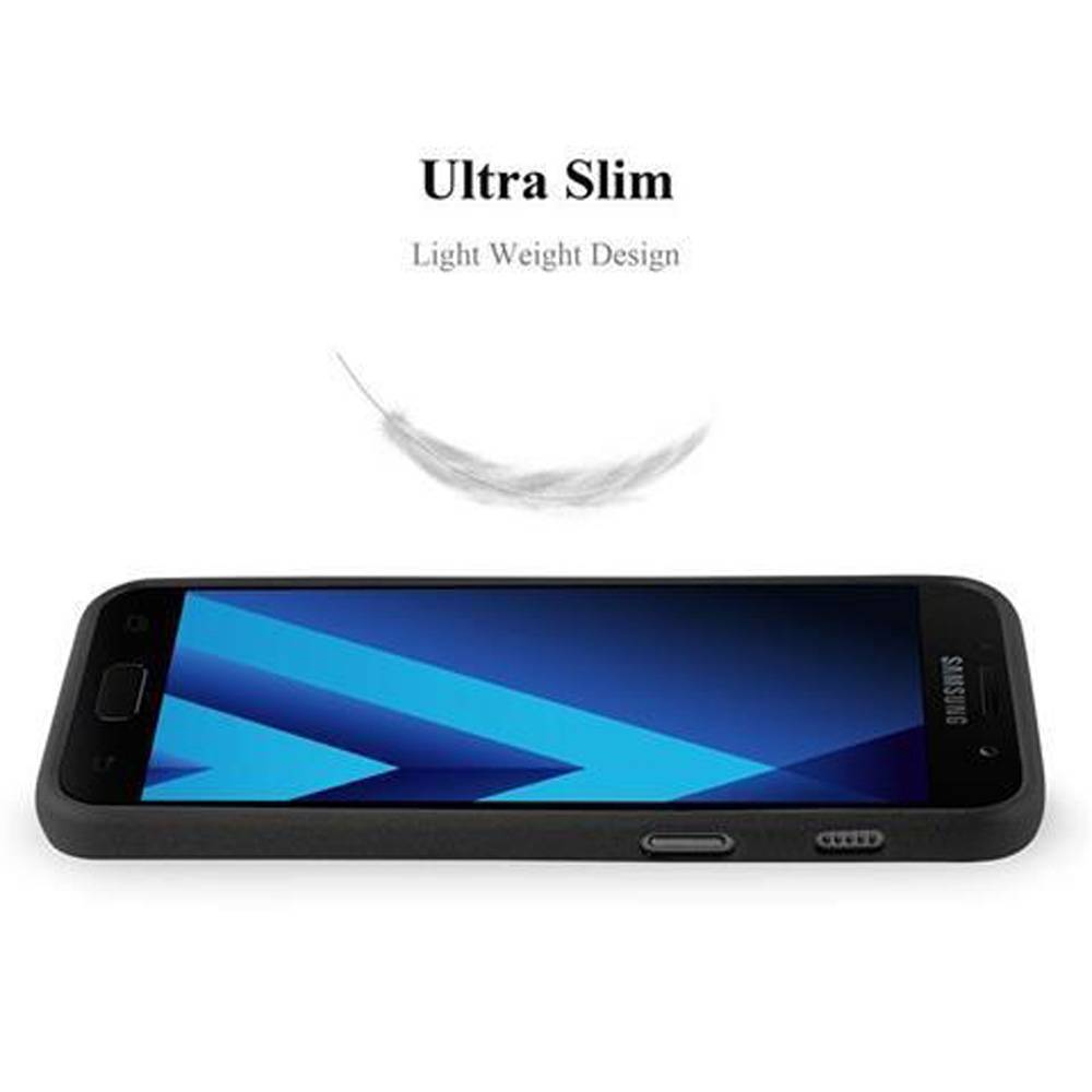 Cadorabo Schutzhülle für Samsung Galaxy A3 2017 Hülle in Schwarz Handyhülle TPU Etui Cover Case
