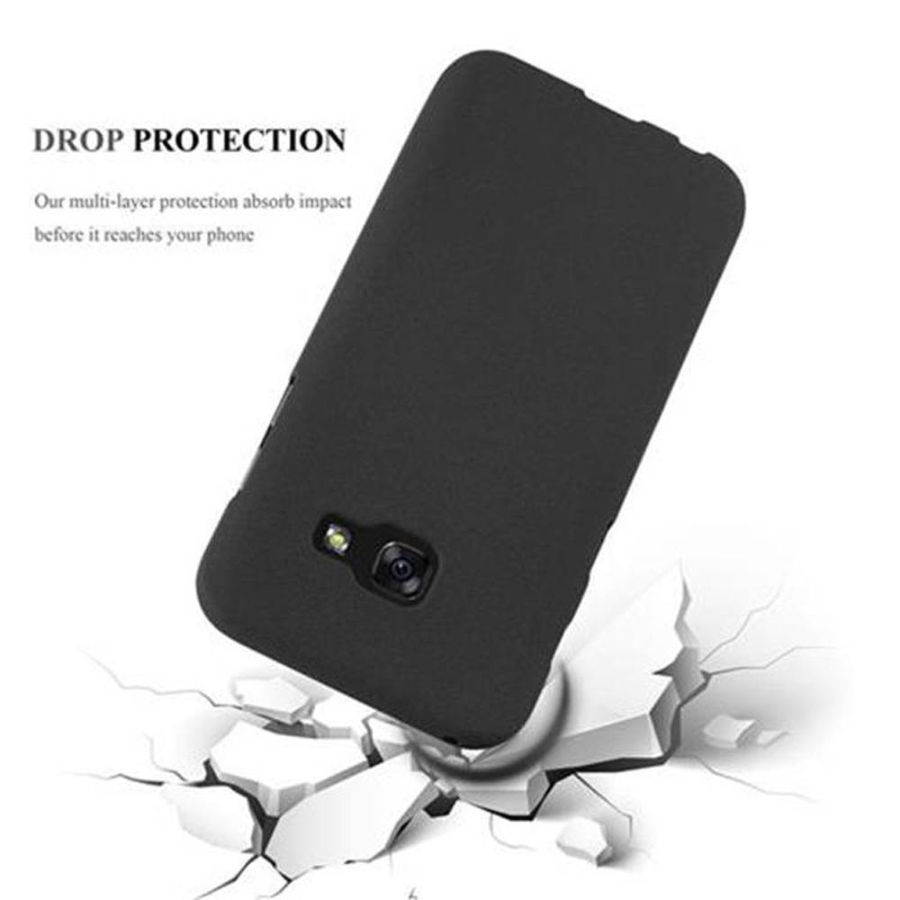 Cadorabo Schutzhülle für Samsung Galaxy A3 2017 Hülle in Schwarz Handyhülle TPU Etui Cover Case