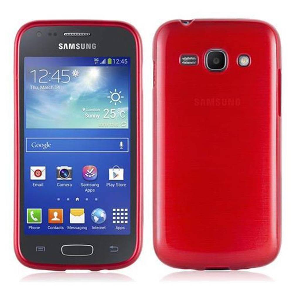 Cadorabo Hülle für Samsung Galaxy ACE 3 Schutz Hülle in Rot Schutzhülle TPU Silikon Etui Case Cover