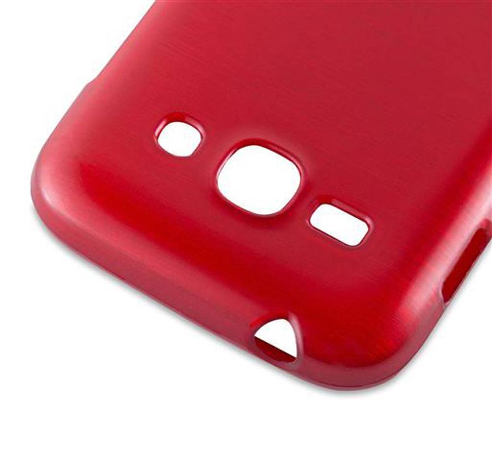 Cadorabo Hülle für Samsung Galaxy ACE 3 Schutz Hülle in Rot Schutzhülle TPU Silikon Etui Case Cover