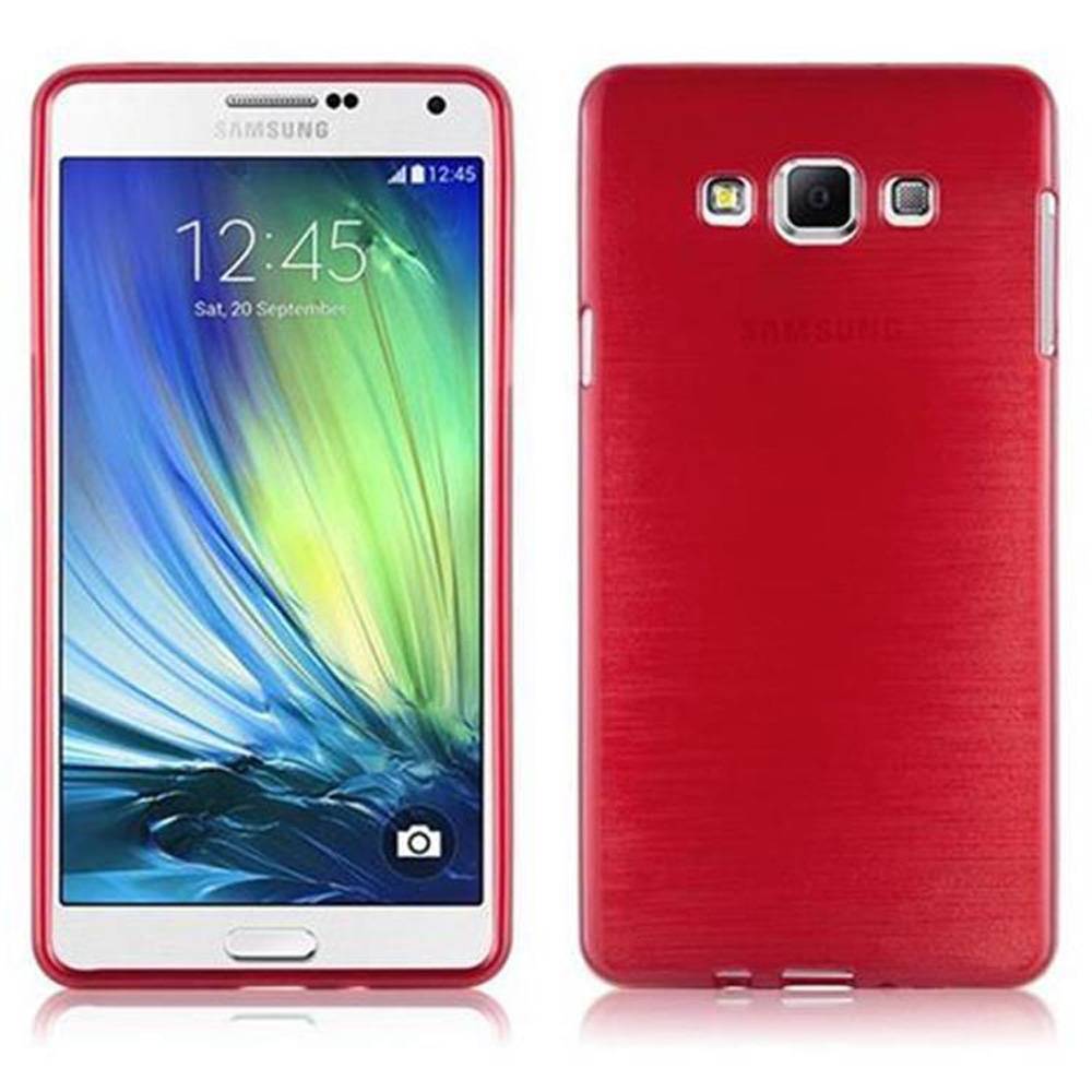 Cadorabo Hülle für Samsung Galaxy A7 2015 Schutz Hülle in Rot Schutzhülle TPU Silikon Etui Case Cover