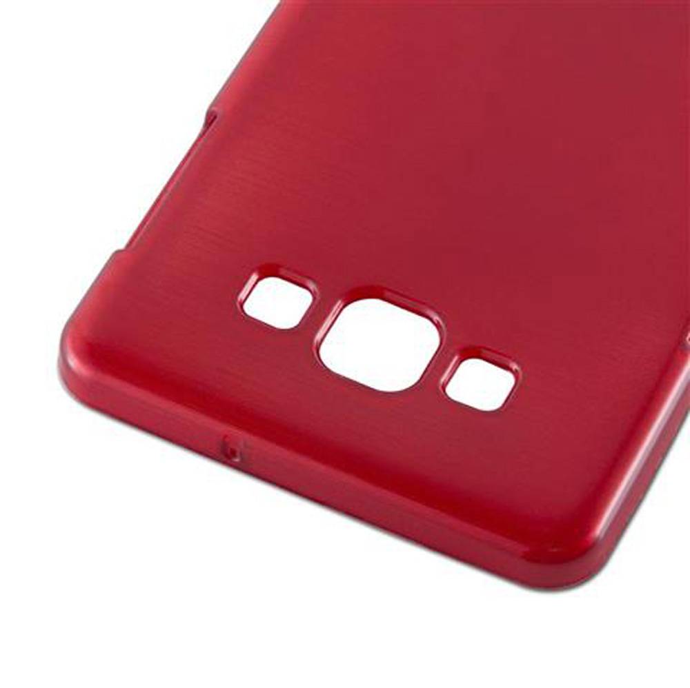 Cadorabo Hülle für Samsung Galaxy A7 2015 Schutz Hülle in Rot Schutzhülle TPU Silikon Etui Case Cover