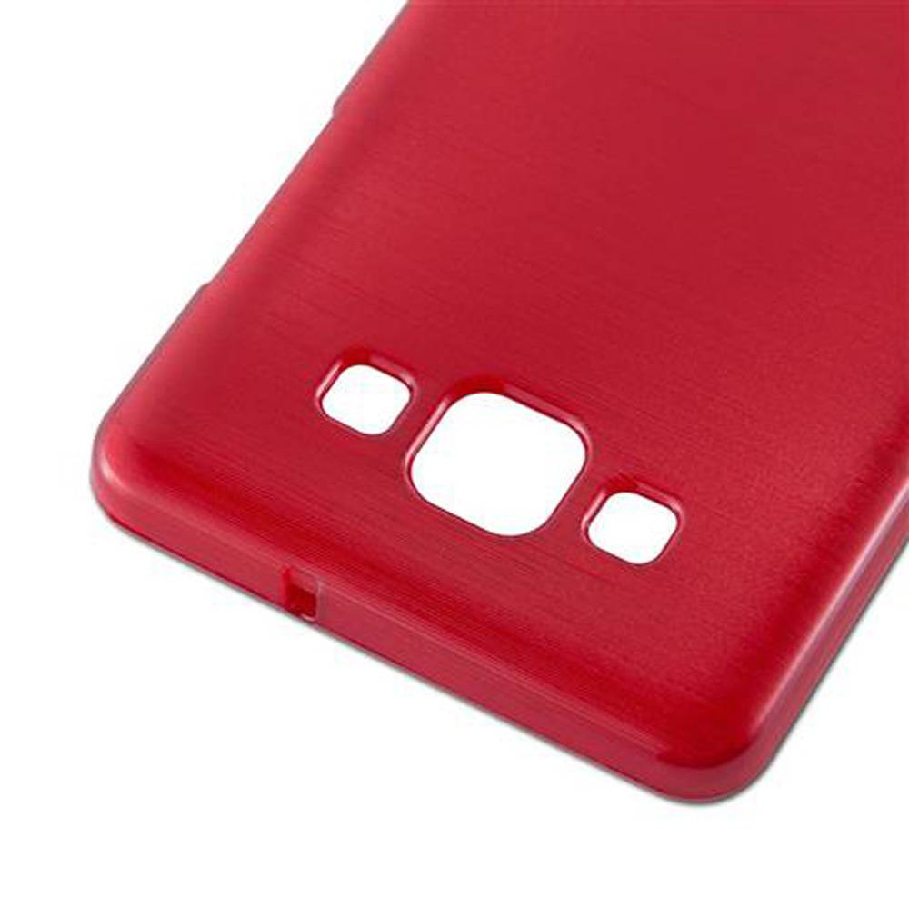 Cadorabo Hülle für Samsung Galaxy A5 2015 Schutz Hülle in Rot Schutzhülle TPU Silikon Etui Case Cover