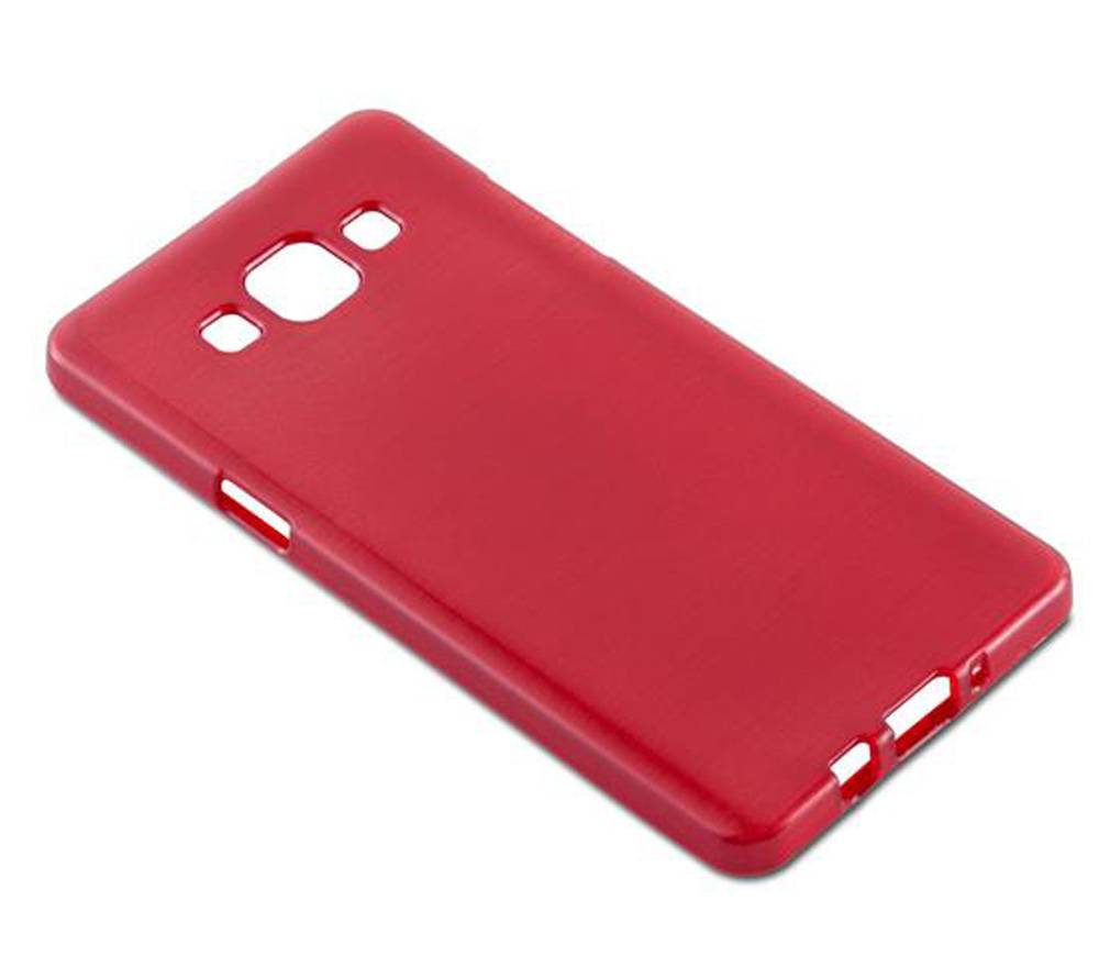 Cadorabo Hülle für Samsung Galaxy A5 2015 Schutz Hülle in Rot Schutzhülle TPU Silikon Etui Case Cover