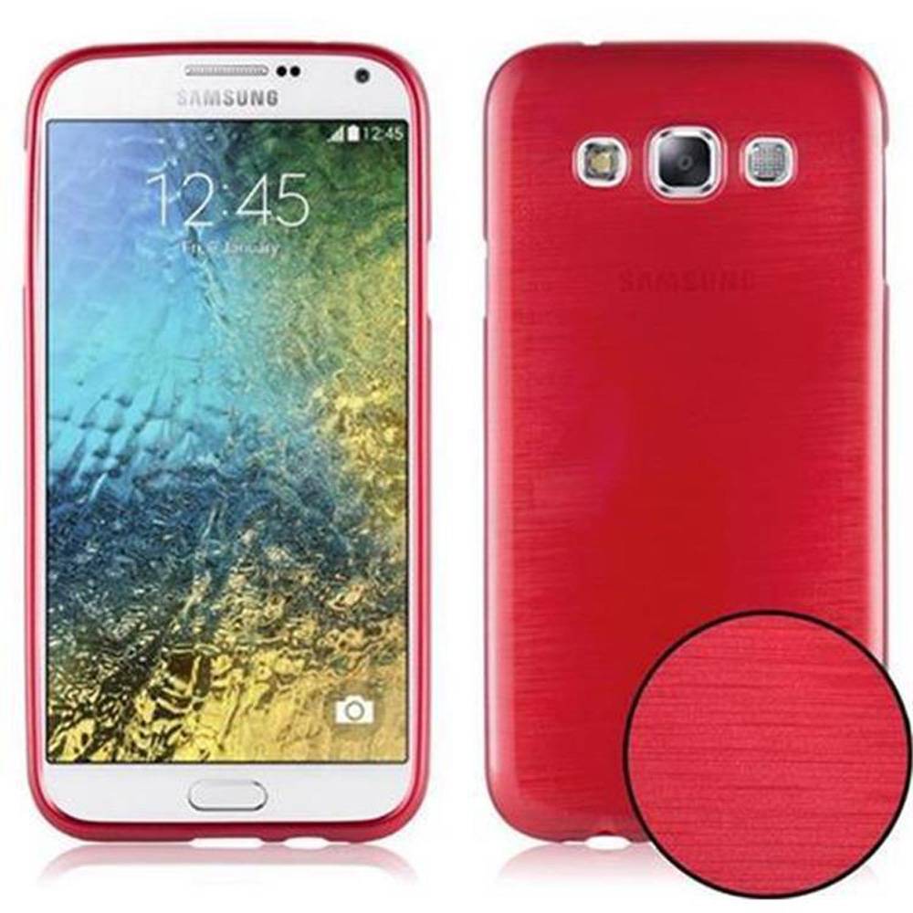 Cadorabo Hülle für Samsung Galaxy E5 Schutz Hülle in Rot Schutzhülle TPU Silikon Etui Case Cover