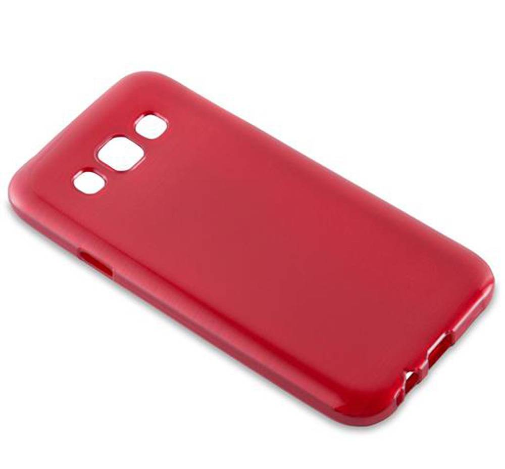 Cadorabo Hülle für Samsung Galaxy E5 Schutz Hülle in Rot Schutzhülle TPU Silikon Etui Case Cover