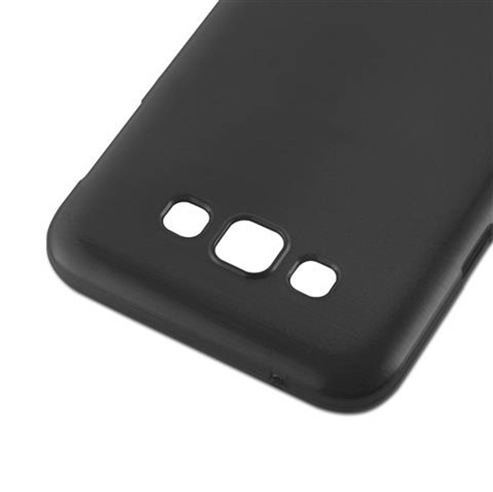 Cadorabo Hülle für Samsung Galaxy E7 Schutz Hülle in Schwarz Schutzhülle TPU Silikon Etui Case Cover