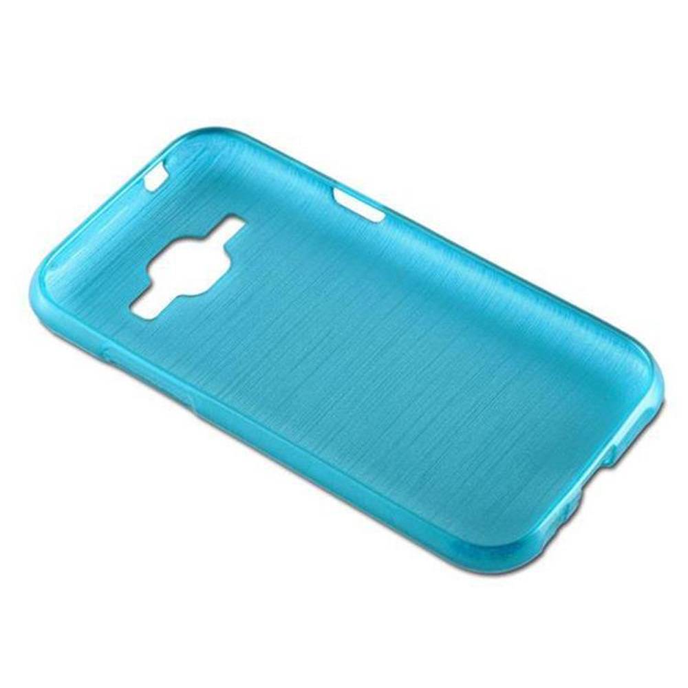 Cadorabo Hülle für Samsung Galaxy J1 2015 Schutz Hülle in Türkis Schutzhülle TPU Silikon Etui Case Cover