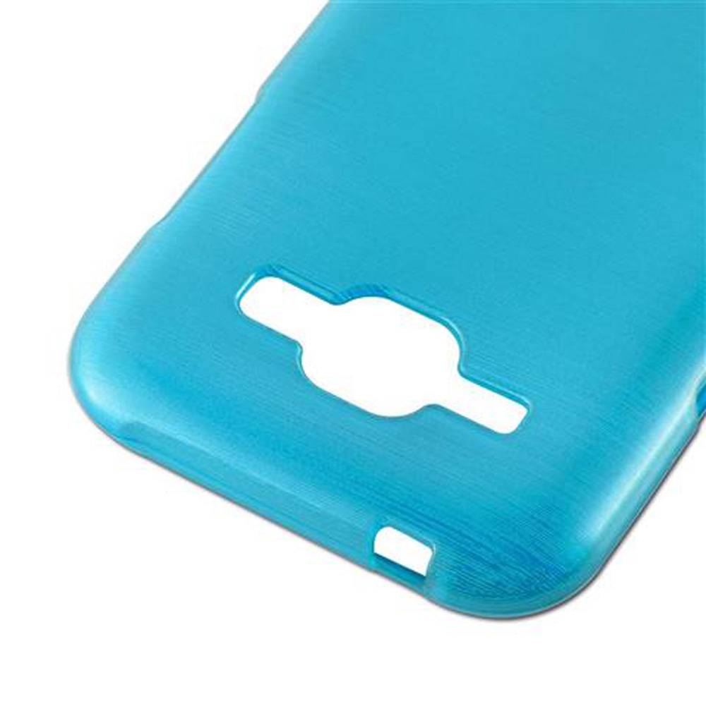 Cadorabo Hülle für Samsung Galaxy J1 2015 Schutz Hülle in Türkis Schutzhülle TPU Silikon Etui Case Cover