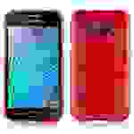 Cadorabo Hülle für Samsung Galaxy J1 2015 Schutz Hülle in Rot Schutzhülle TPU Silikon Etui Case Cover