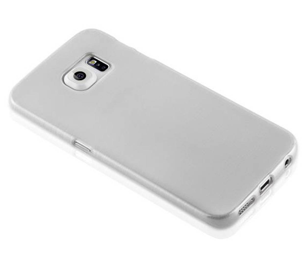 Cadorabo Hülle für Samsung Galaxy S6 EDGE Schutz Hülle in Silber Schutzhülle TPU Silikon Etui Case Cover
