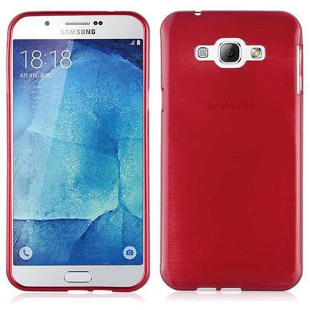 Cadorabo Hülle für Samsung Galaxy A8 2015 Schutz Hülle in Rot Schutzhülle TPU Silikon Etui Case Cover