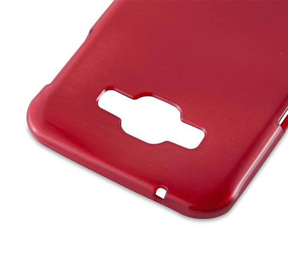 Cadorabo Hülle für Samsung Galaxy A8 2015 Schutz Hülle in Rot Schutzhülle TPU Silikon Etui Case Cover