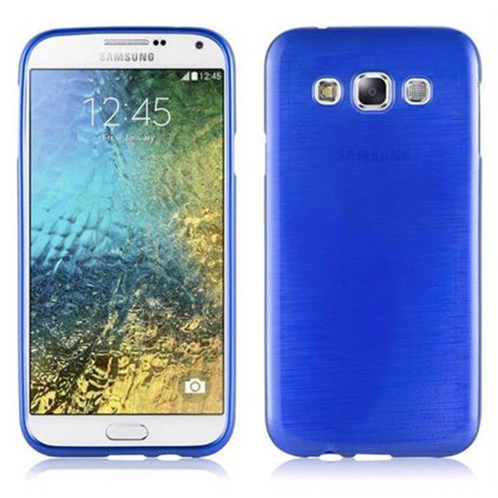 Cadorabo Hülle für Samsung Galaxy E5 Schutz Hülle in Blau Schutzhülle TPU Silikon Etui Case Cover