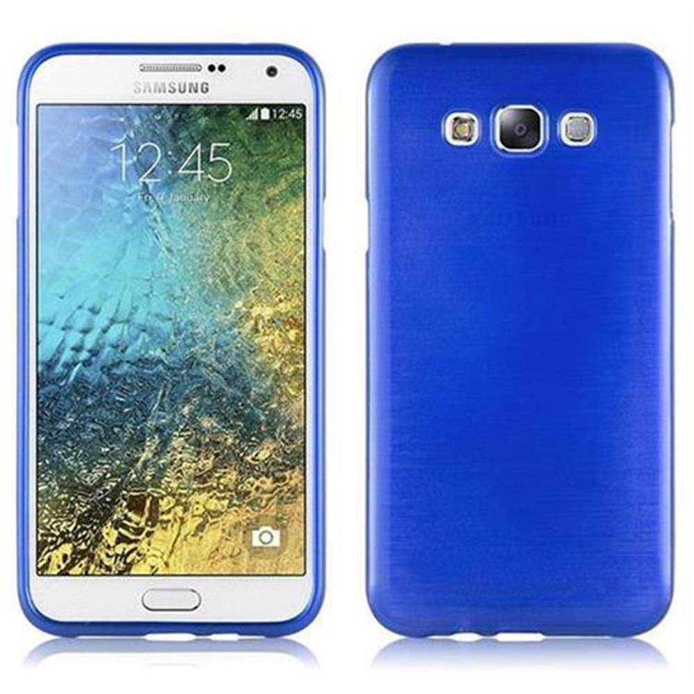 Cadorabo Hülle für Samsung Galaxy E7 Schutz Hülle in Blau Schutzhülle TPU Silikon Etui Case Cover