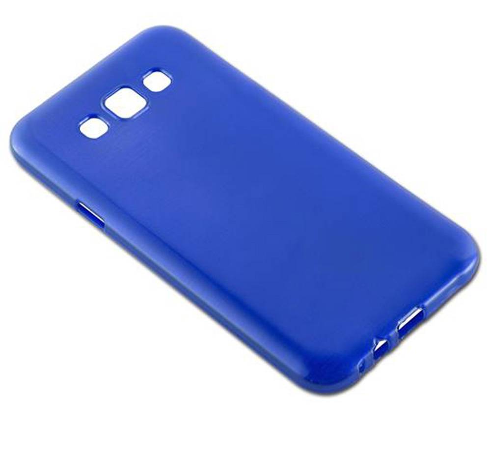 Cadorabo Hülle für Samsung Galaxy E7 Schutz Hülle in Blau Schutzhülle TPU Silikon Etui Case Cover