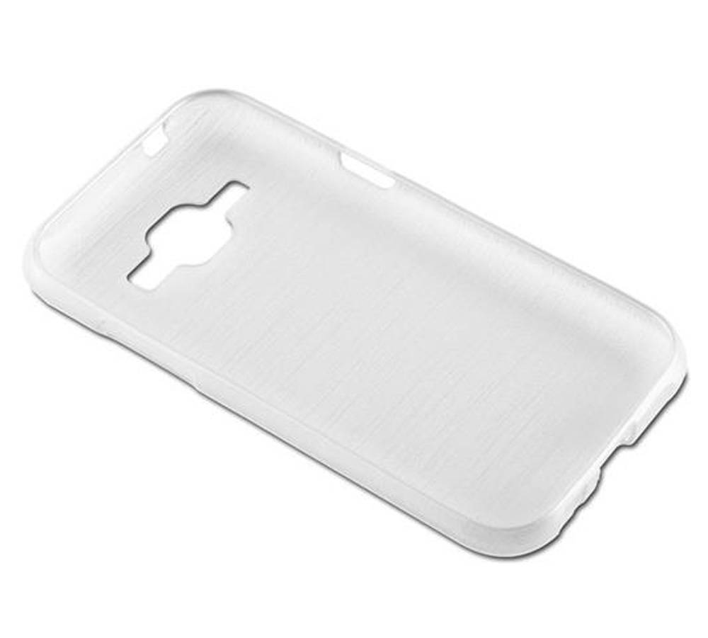 Cadorabo Hülle für Samsung Galaxy J1 2015 Schutz Hülle in Silber Schutzhülle TPU Silikon Etui Case Cover