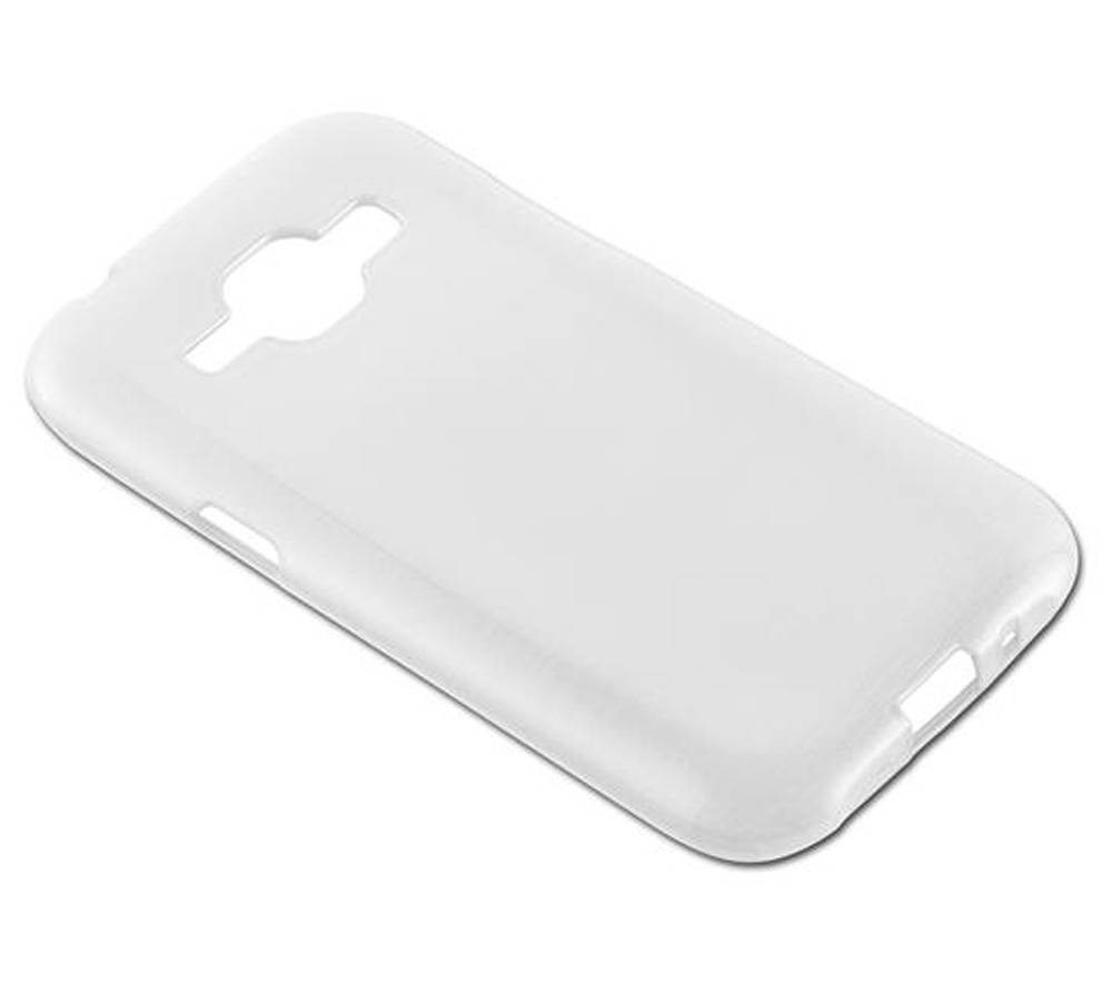 Cadorabo Hülle für Samsung Galaxy J1 2015 Schutz Hülle in Silber Schutzhülle TPU Silikon Etui Case Cover