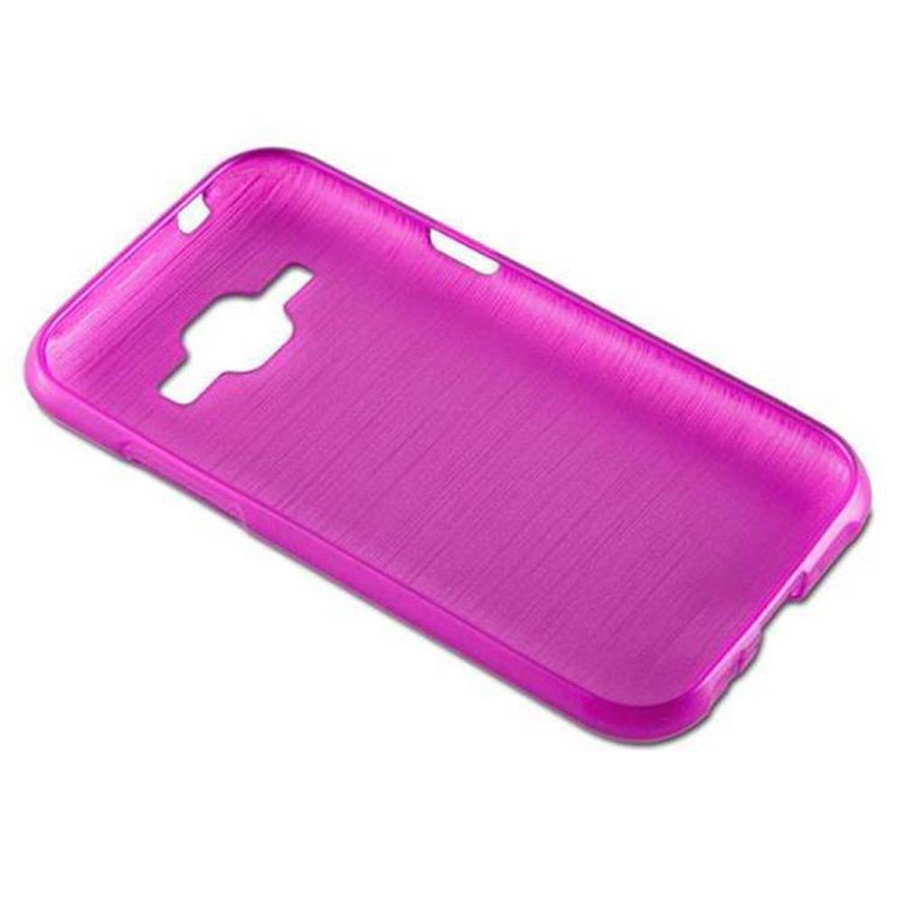 Cadorabo Hülle für Samsung Galaxy J1 2015 Schutz Hülle in Rosa Schutzhülle TPU Silikon Etui Case Cover