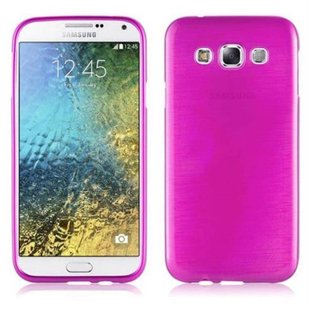 Cadorabo Hülle für Samsung Galaxy E5 Schutz Hülle in Rosa Schutzhülle TPU Silikon Etui Case Cover