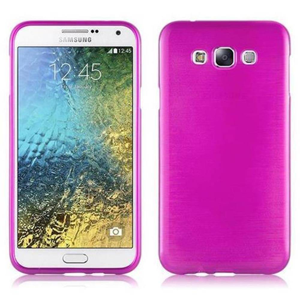 Cadorabo Hülle für Samsung Galaxy E7 Schutz Hülle in Rosa Schutzhülle TPU Silikon Etui Case Cover