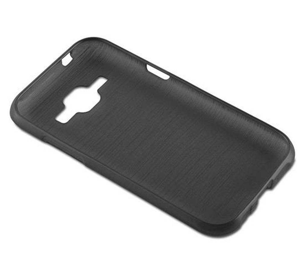 Cadorabo Hülle für Samsung Galaxy J1 2015 Schutz Hülle in Schwarz Schutzhülle TPU Silikon Etui Case Cover