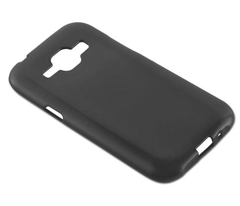 Cadorabo Hülle für Samsung Galaxy J1 2015 Schutz Hülle in Schwarz Schutzhülle TPU Silikon Etui Case Cover