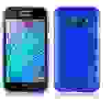 Cadorabo Hülle für Samsung Galaxy J1 2015 Schutz Hülle in Blau Schutzhülle TPU Silikon Etui Case Cover