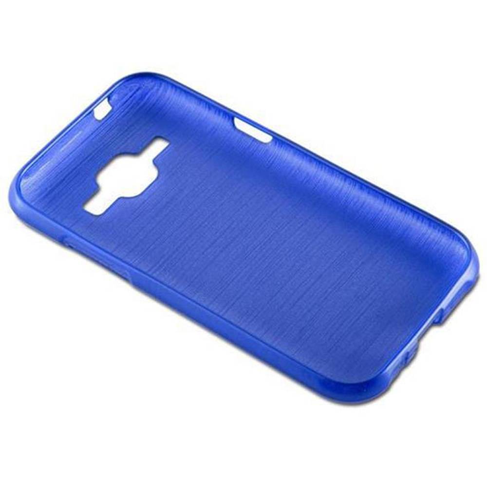 Cadorabo Hülle für Samsung Galaxy J1 2015 Schutz Hülle in Blau Schutzhülle TPU Silikon Etui Case Cover