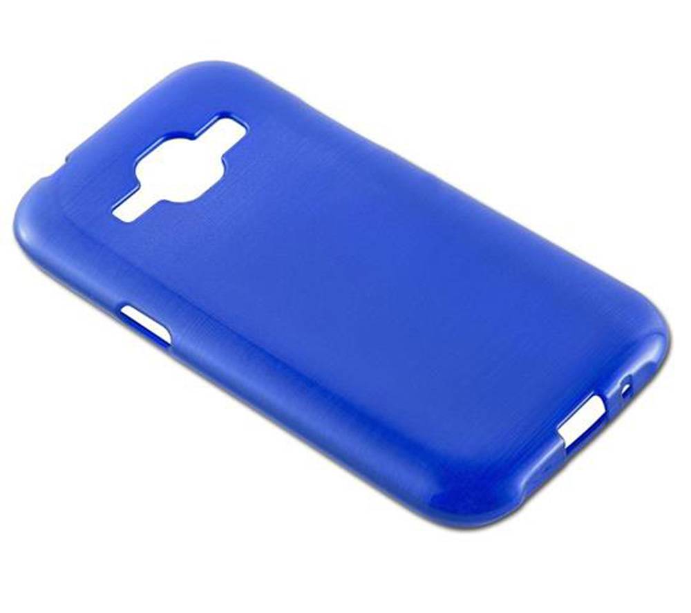 Cadorabo Hülle für Samsung Galaxy J1 2015 Schutz Hülle in Blau Schutzhülle TPU Silikon Etui Case Cover