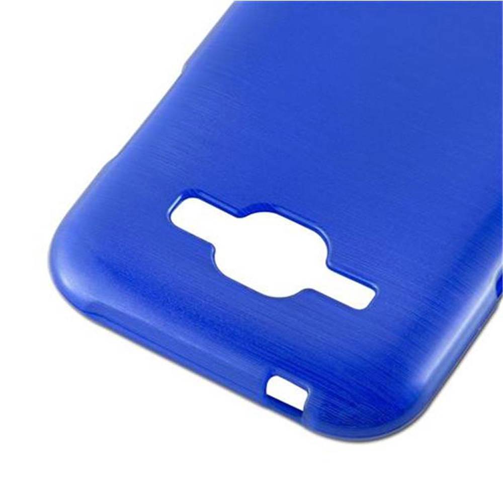 Cadorabo Hülle für Samsung Galaxy J1 2015 Schutz Hülle in Blau Schutzhülle TPU Silikon Etui Case Cover