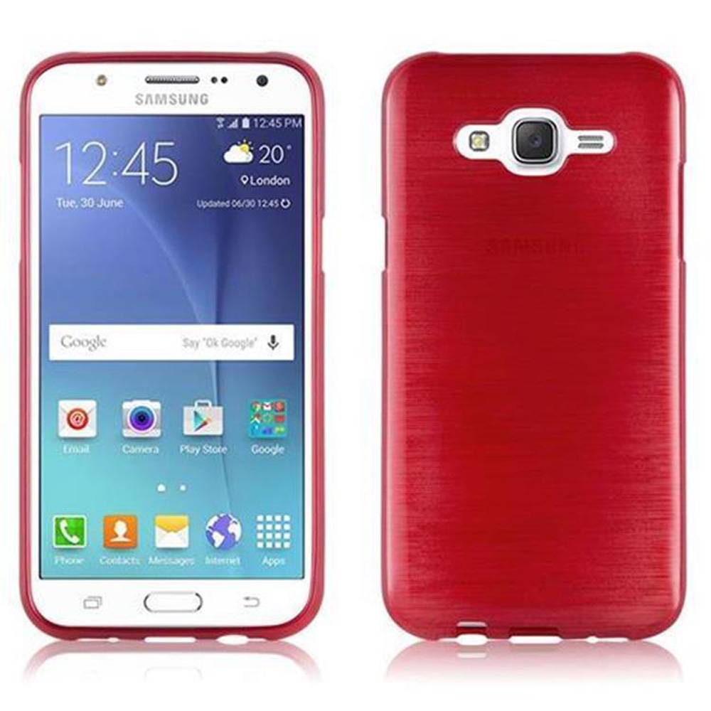 Cadorabo Hülle für Samsung Galaxy J5 2015 Schutz Hülle in Rot Schutzhülle TPU Silikon Etui Case Cover