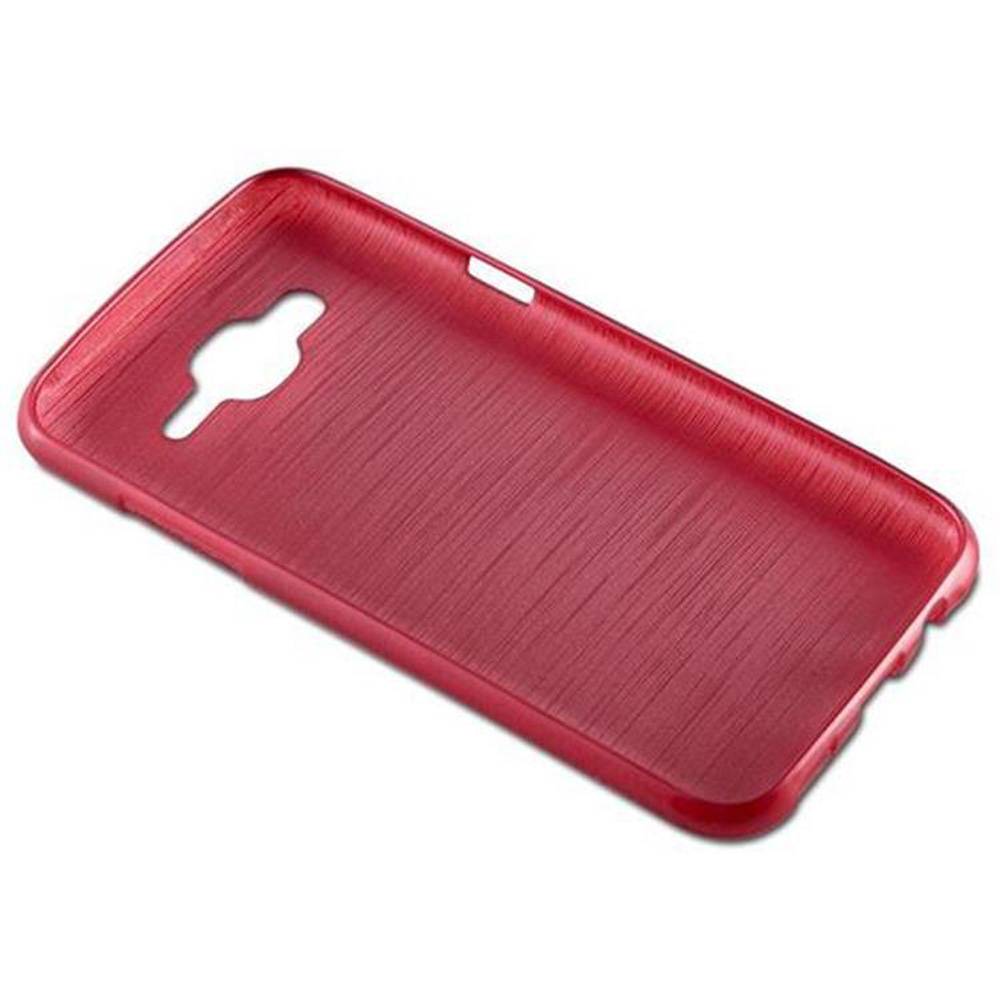 Cadorabo Hülle für Samsung Galaxy J5 2015 Schutz Hülle in Rot Schutzhülle TPU Silikon Etui Case Cover
