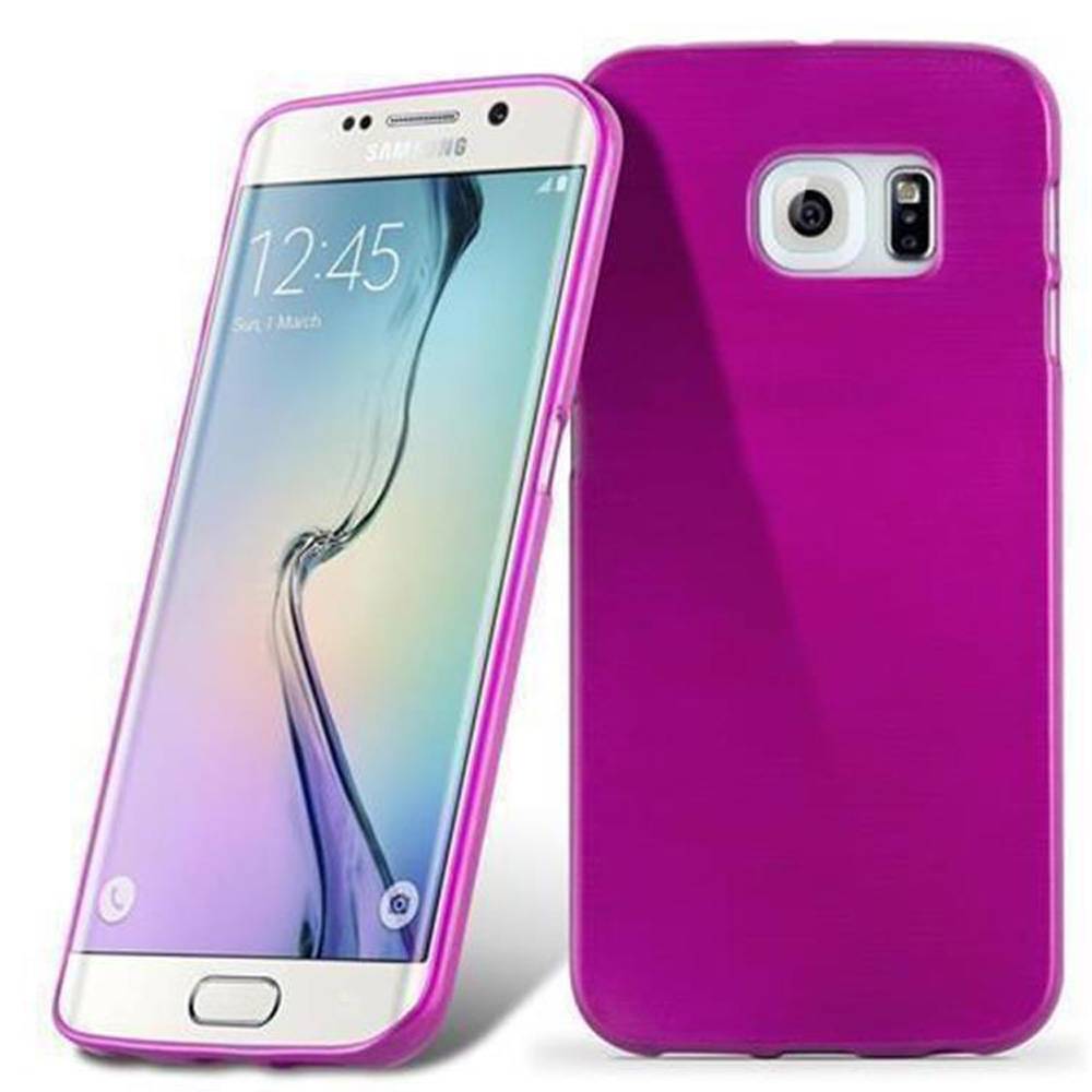 Cadorabo Hülle für Samsung Galaxy S6 EDGE Schutz Hülle in Rosa Schutzhülle TPU Silikon Etui Case Cover