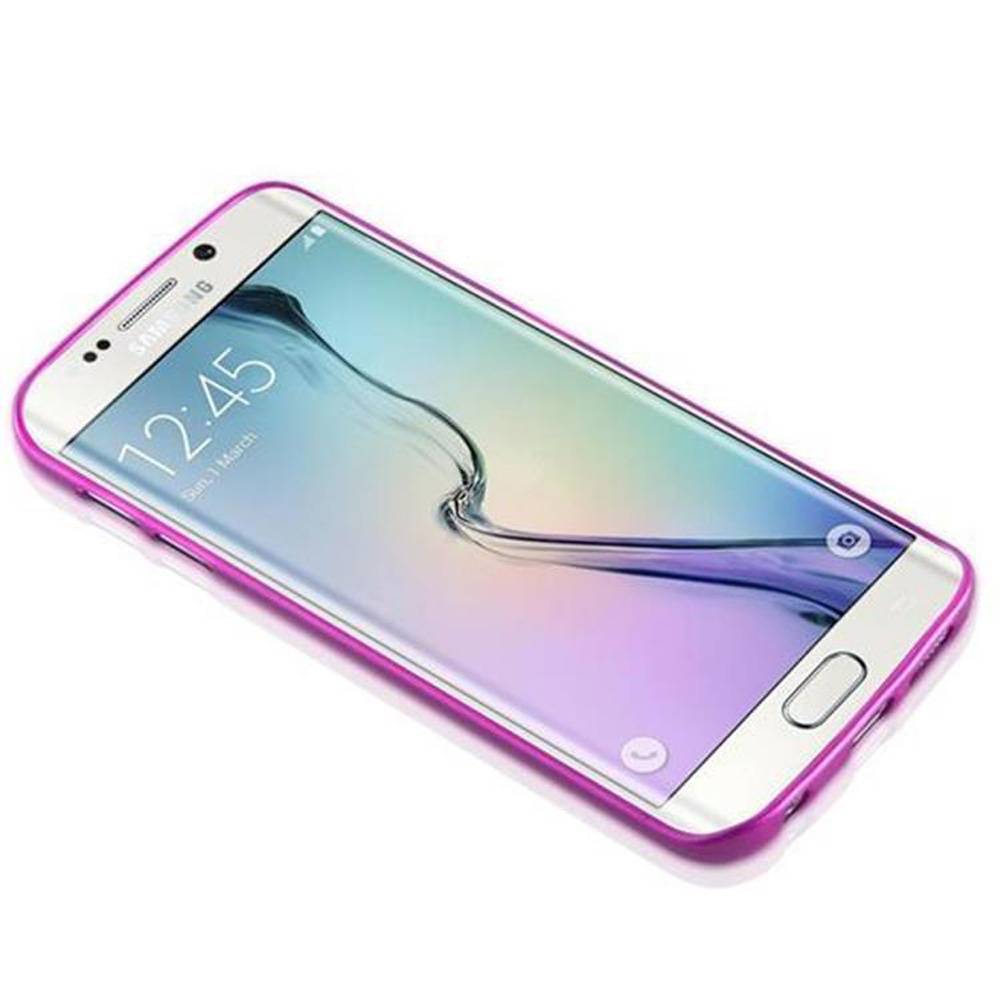 Cadorabo Hülle für Samsung Galaxy S6 EDGE Schutz Hülle in Rosa Schutzhülle TPU Silikon Etui Case Cover