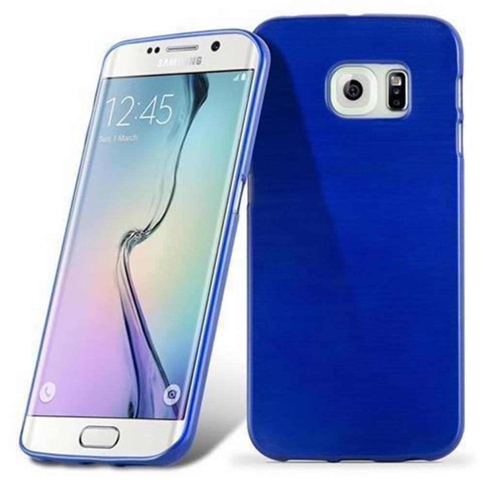 Cadorabo Hülle für Samsung Galaxy S6 EDGE Schutz Hülle in Blau Schutzhülle TPU Silikon Etui Case Cover