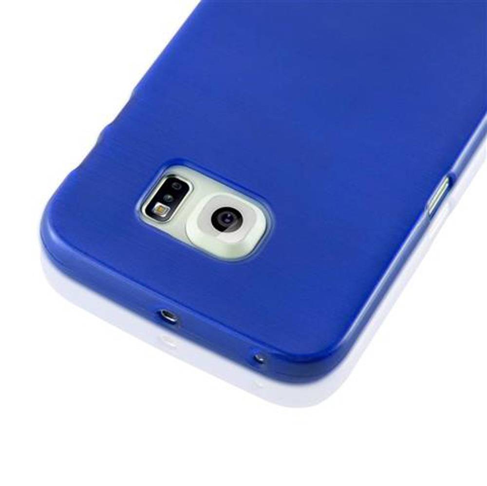 Cadorabo Hülle für Samsung Galaxy S6 EDGE Schutz Hülle in Blau Schutzhülle TPU Silikon Etui Case Cover