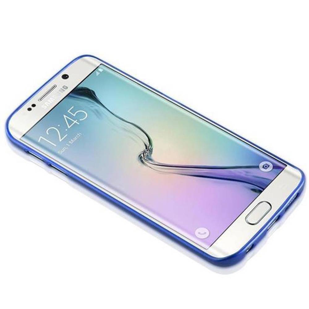 Cadorabo Hülle für Samsung Galaxy S6 EDGE Schutz Hülle in Blau Schutzhülle TPU Silikon Etui Case Cover