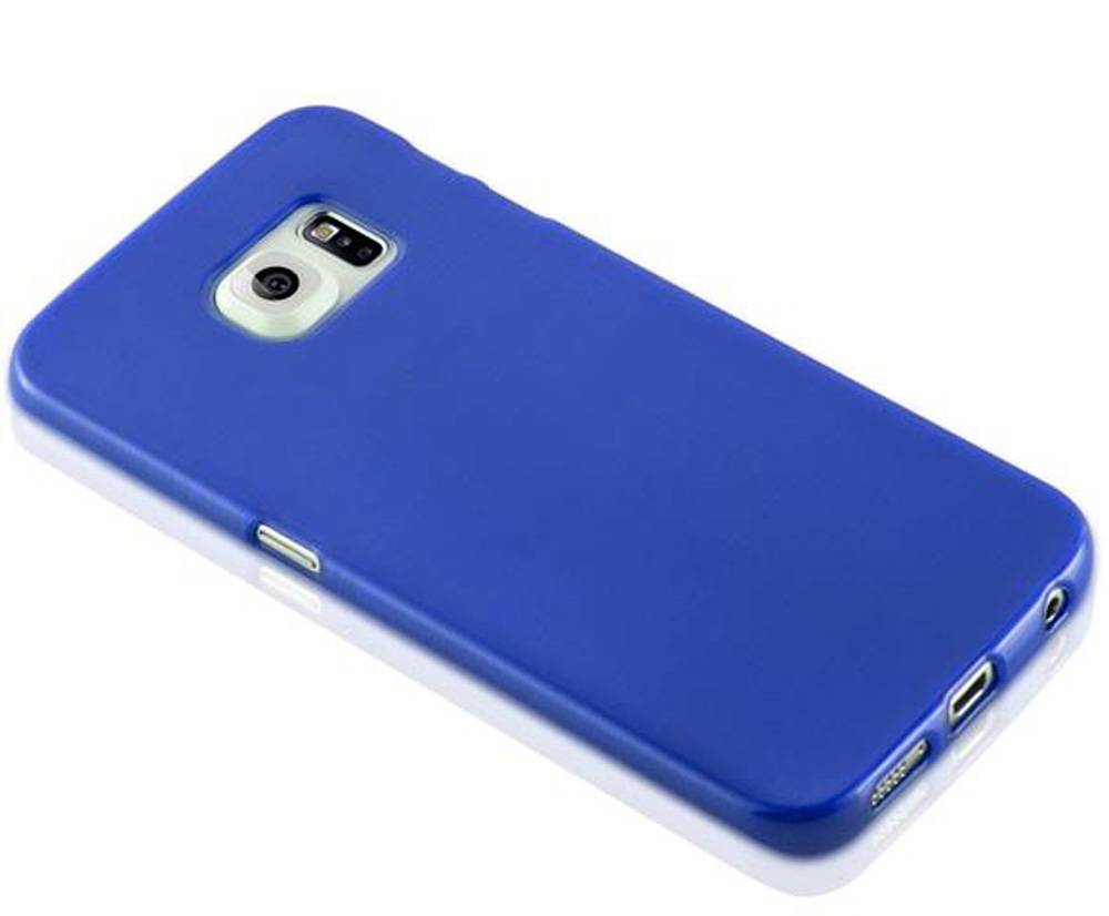 Cadorabo Hülle für Samsung Galaxy S6 EDGE Schutz Hülle in Blau Schutzhülle TPU Silikon Etui Case Cover
