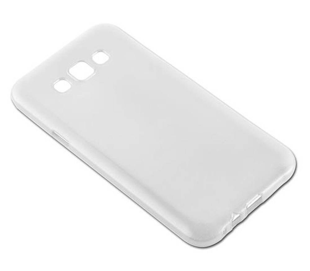 Cadorabo Hülle für Samsung Galaxy E7 Schutz Hülle in Silber Schutzhülle TPU Silikon Etui Case Cover